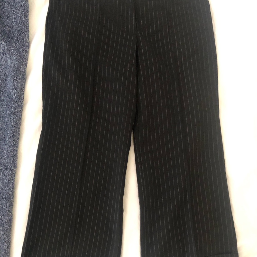 Forever 21 Black Striped Trousers, cropped and cuffed